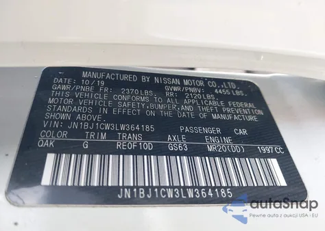 2020 Nissan Rogue Sport S Awd Xtronic Cvt z USA, uszkodzony, nr VIN JN1BJ1CW3LW364185